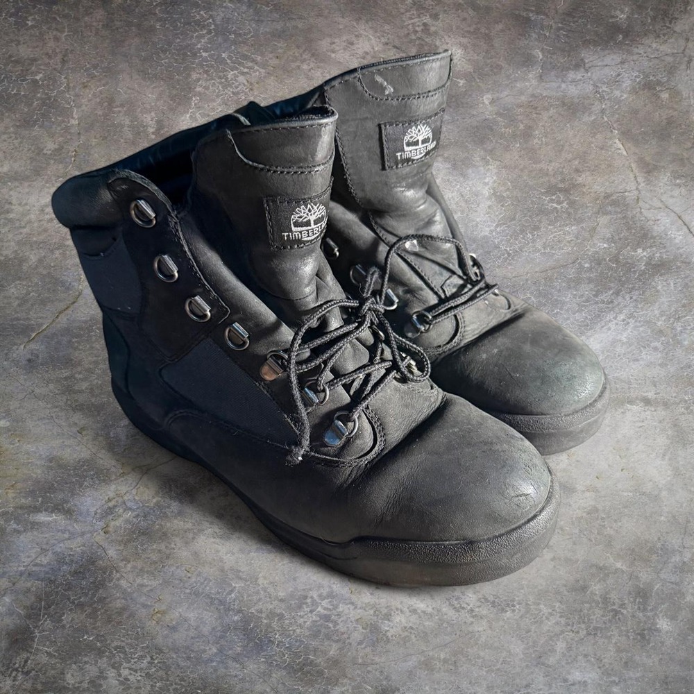 Timberland Black Waterproof Leather Hiking Boots Mens 8 A17KC Work Boots